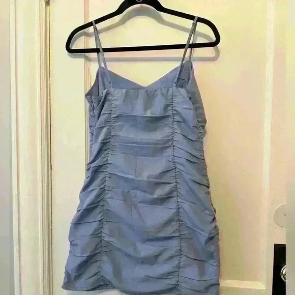 Abercrombie & Fitch Ruched Baby Blue Mini Dress, S - Picture 2 of 6